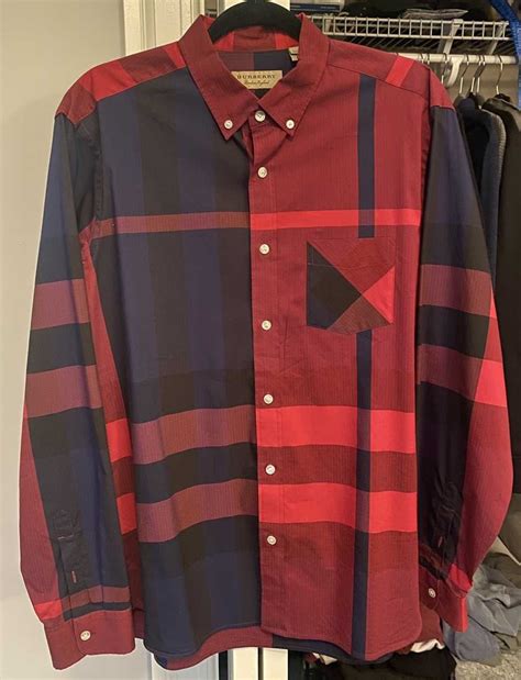 burberry check cuff stretch cotton shirt|burberry cotton poplin shirt.